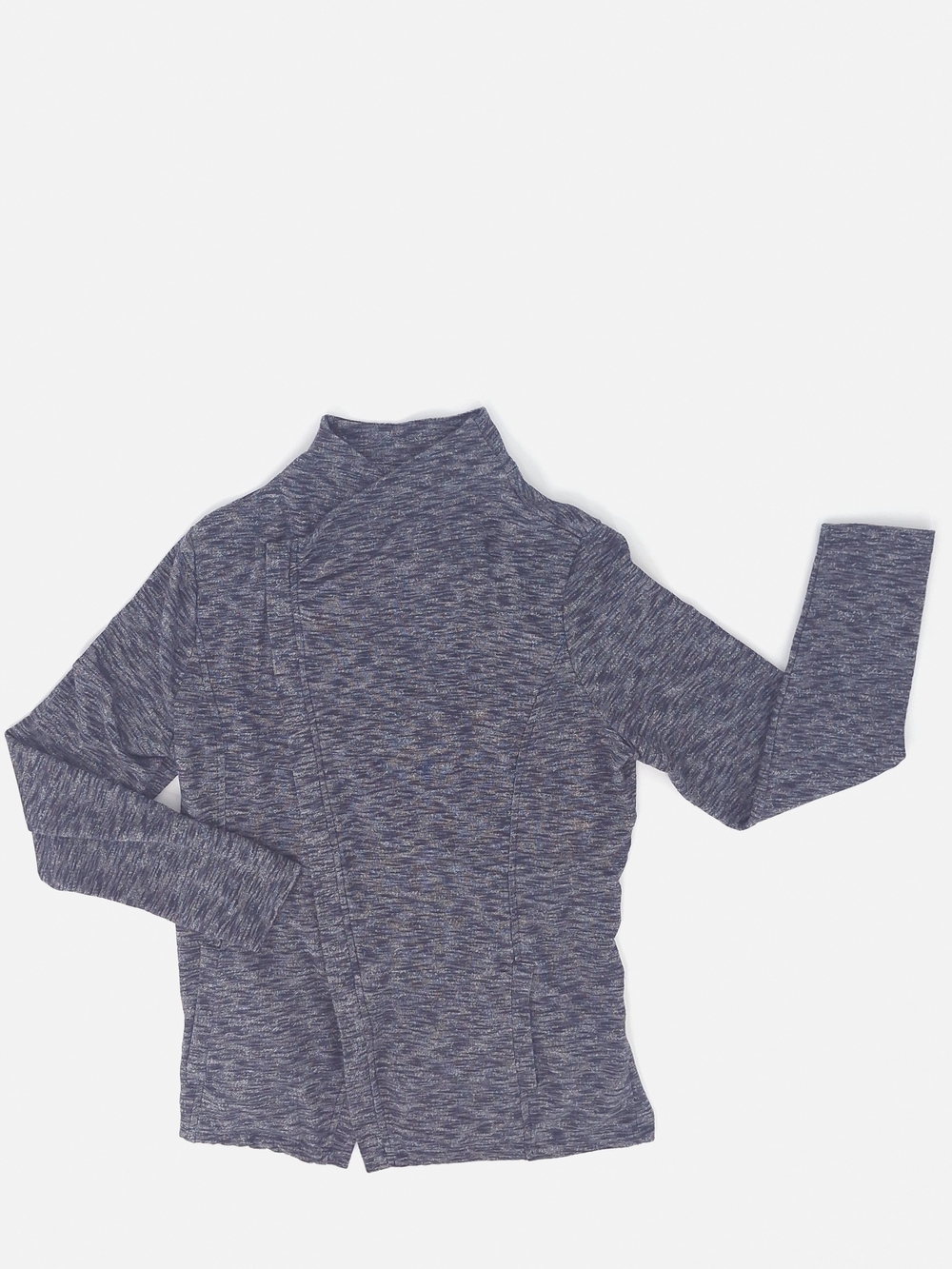 ✨G.H. Bass & Co. Blue Marled Asymmetrical Knit Zip Up Cardigan Jacket Large✨